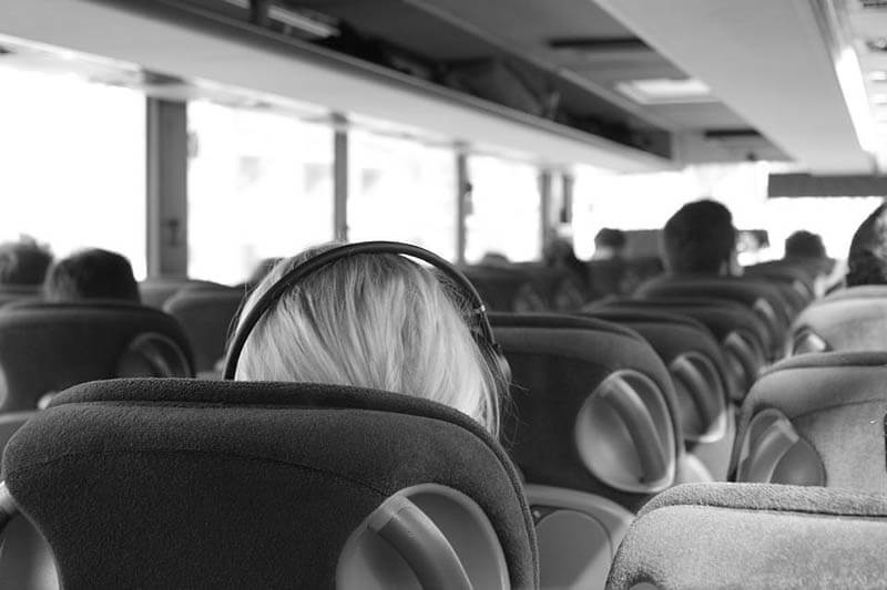 Charter bus reclining seats