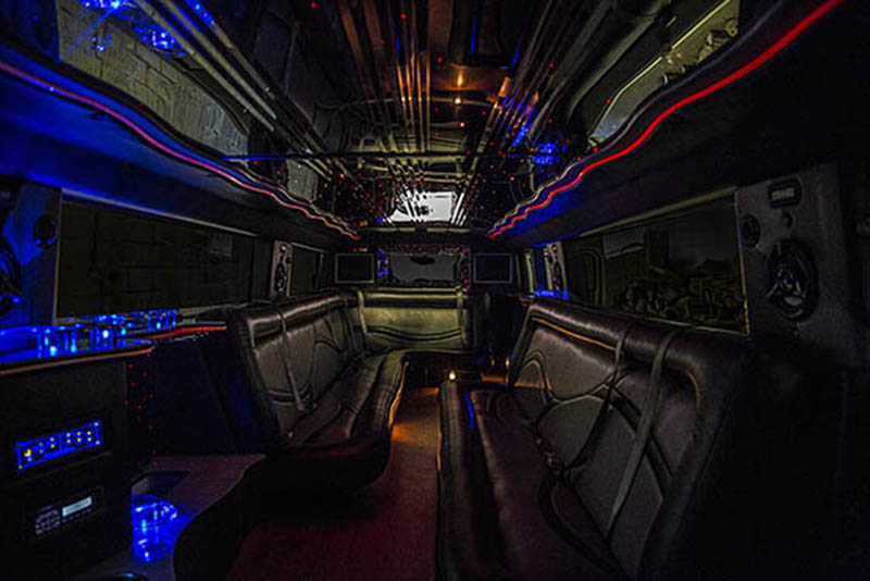 Limo and party bus interior